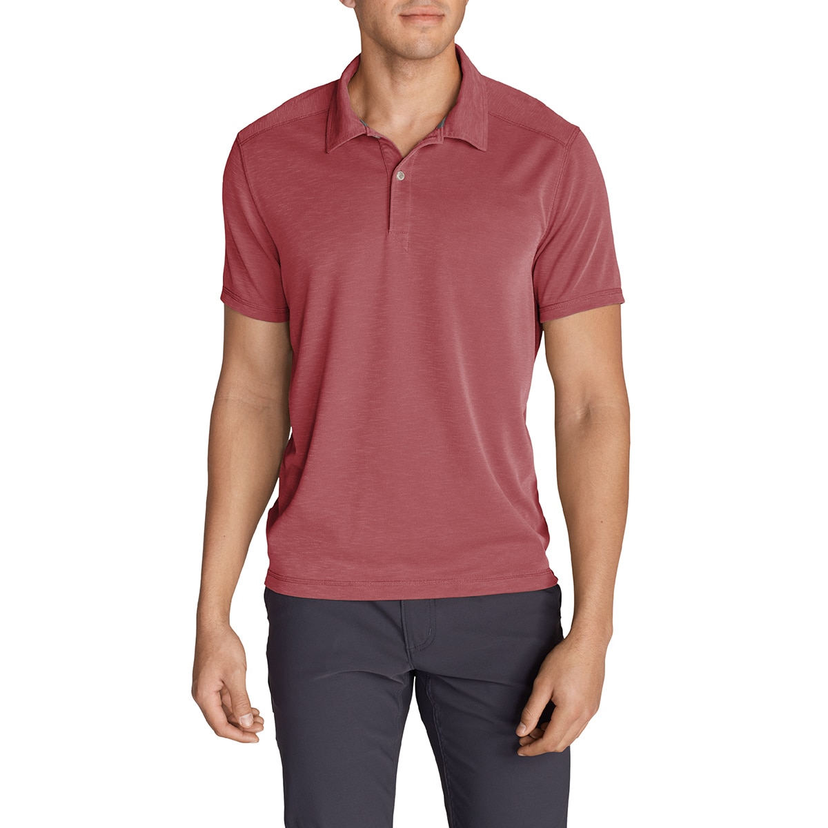 camisa tipo polo color vino
