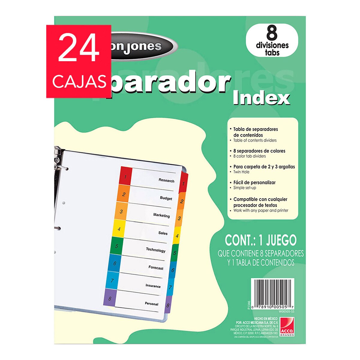 Wilson Jones Separadores 8 Divisiones Tamaño Carta Costco Mexico Wilson Jones Separadores 8 Divisiones Tamaño Carta Costco Mexico
