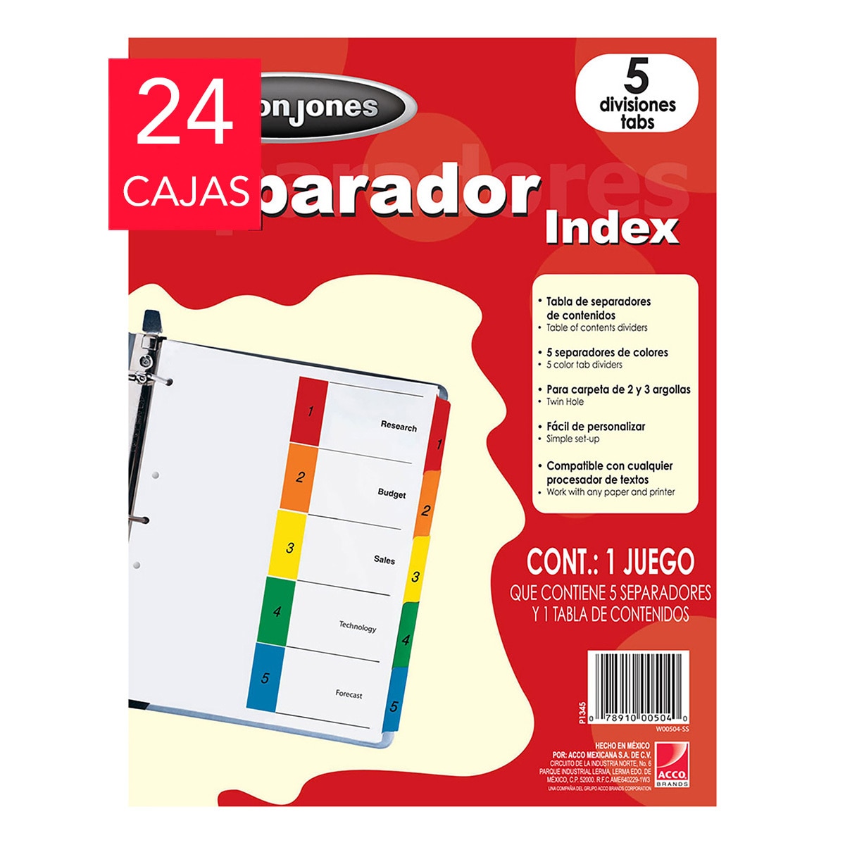 Wilson Jones Separadores 5 Divisiones Tamaño Carta Costco Mexico Wilson Jones Separadores 5 Divisiones Tamaño Carta Costco Mexico