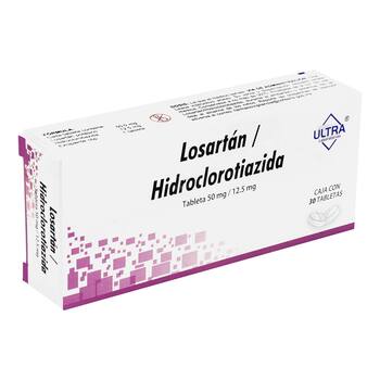 Losartán / Hidroclorotiazida 50mg /12.5mg 30 Tabletas