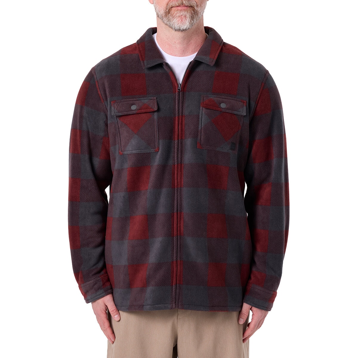 Voyager Chamarra tipo camisa para Caballero Rojo Extra