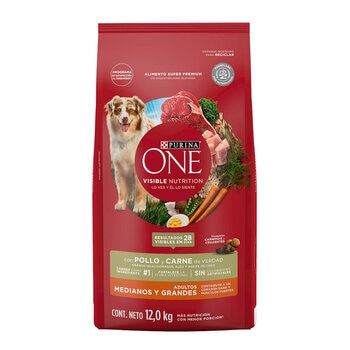 Purina One Alimento para Perro Adulto con Pollo y Carne 12 kg