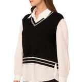 Adrianna Papell Chaleco con blusa simulada para Dama Negro Grande