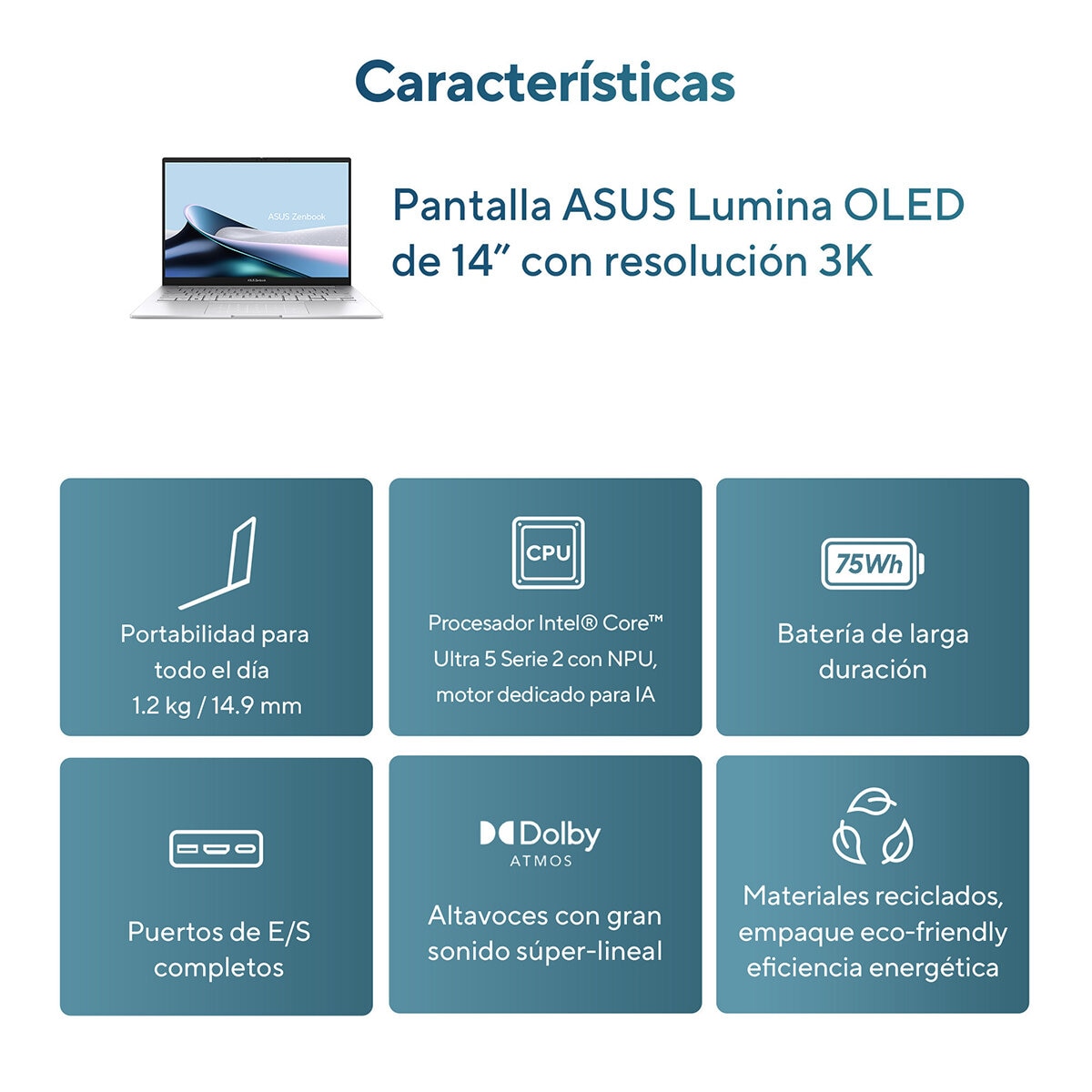 ASUS Zenbook 14 14" WUXGA Intel Core Ultra 5 16GB 1TB ASUS Zenbook 14 14" WUXGA Intel Core Ultra 5 16GB 1TB