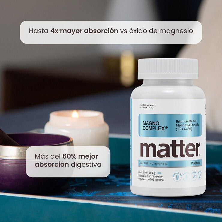 Matter Magno Complex Bisglicinato de Magnesio Quelado (TRAACS) 2 Frascos de 60 Cápsulas c/u Matter Magno Complex Bisglicinato de Magnesio Quelado (TRAACS) 2 Frascos de 60 Cápsulas c/u