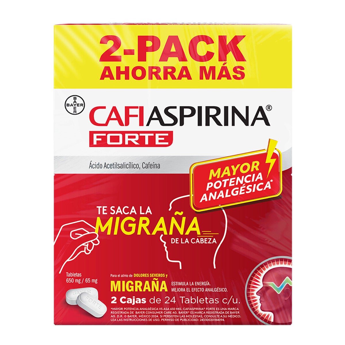 Cafiaspirina 2 Cajas 24 Tabletas c/u