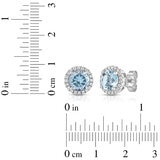 Aretes de Aguamarina y Diamantes 0.19ctw, Oro Blanco 14K Aretes de Aguamarina y Diamantes 0.19ctw, Oro Blanco 14K