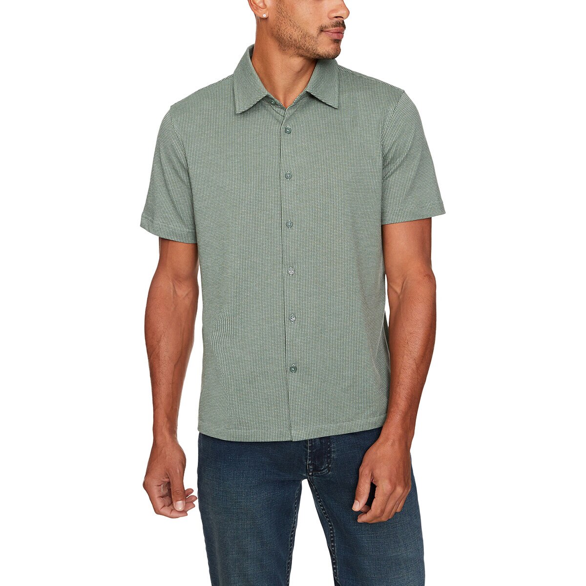 Buffalo David Bitton Camisa para Caballero Verde EE Grande