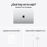 Apple MacBook Pro 16" Chip M4 Pro 512GB Plata CPU de 14 núcleos GPU de 20 núcleos Memoria unificada de 24GB