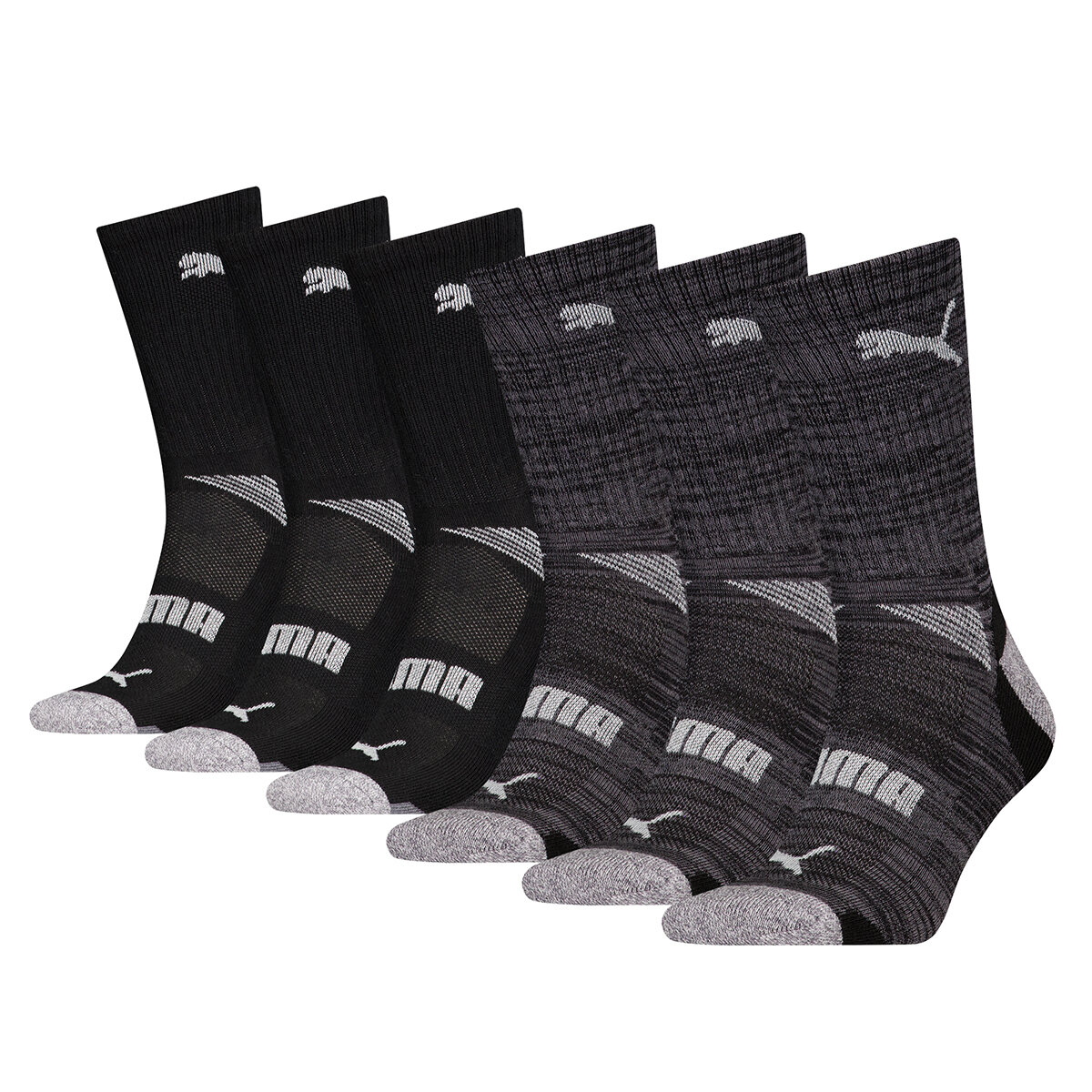 Puma Calcetines para Caballero 6 piezas Negro