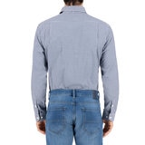 Nautica Camisa para Caballero Azul y cuadros blancos Mediana