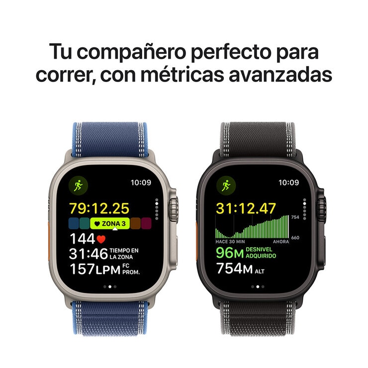 Apple Watch Ultra 3 (GPS + Celular) 49mm Titanio Negro + Correa Trail Negro Carbon - Talla M/L