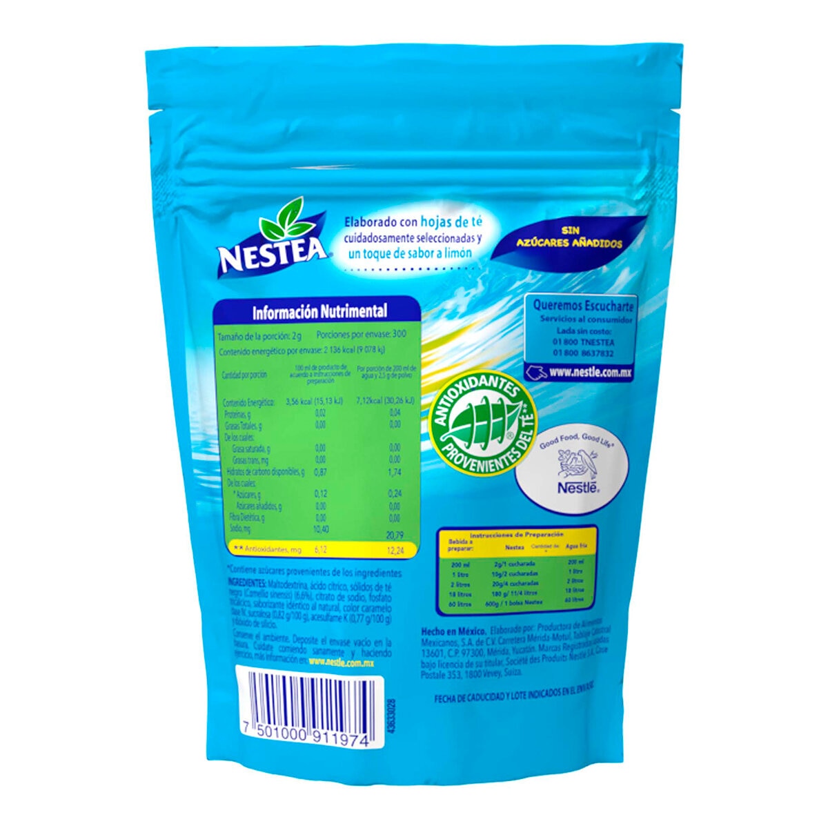 Nestea Té Negro Sabor a Limón Sin Azúcar de 600 g