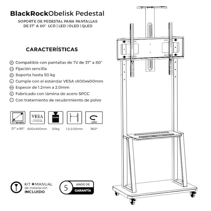 Blackrock Soporte de Pedestal para Pantallas 37" a 80" Blackrock Soporte de Pedestal para Pantallas 37" a 80"