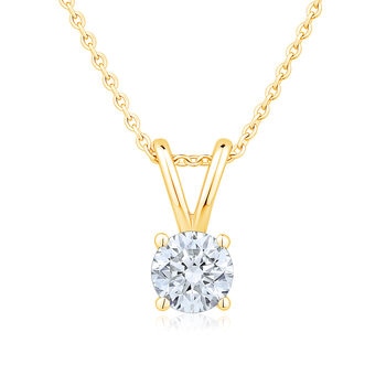 Dije de Diamante Solitario 0.50ctw, Oro Amarillo de 14k