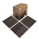 Hanie Design, Piso de Madera Vertical para Exterior, Color Gris Oscuro
