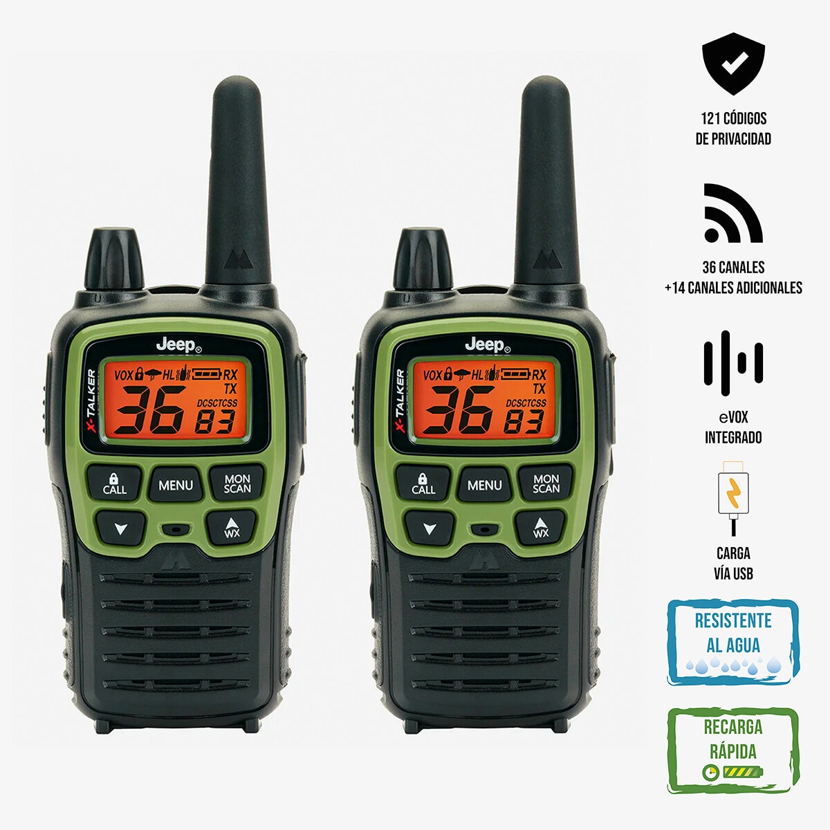 Midland Jeep Set De Radios De Dos Vías