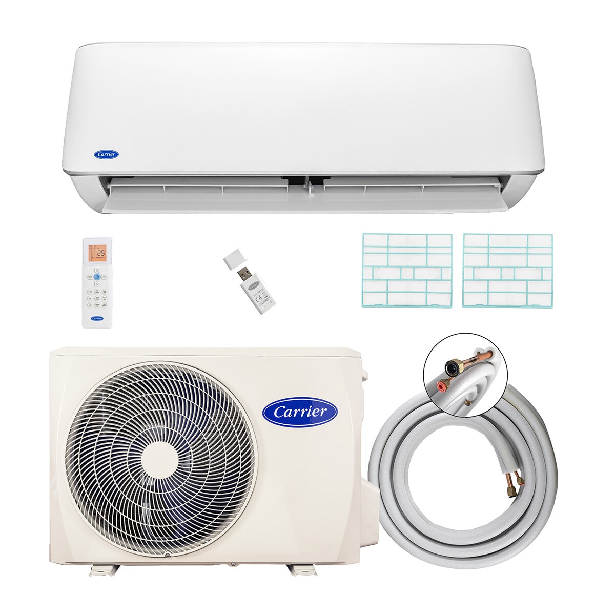 Carrier, Aire Acondicionado Minisplit Inverter, Enfriamiento y Calefacción , 18,000 BTU, 220V , con Wi-Fi