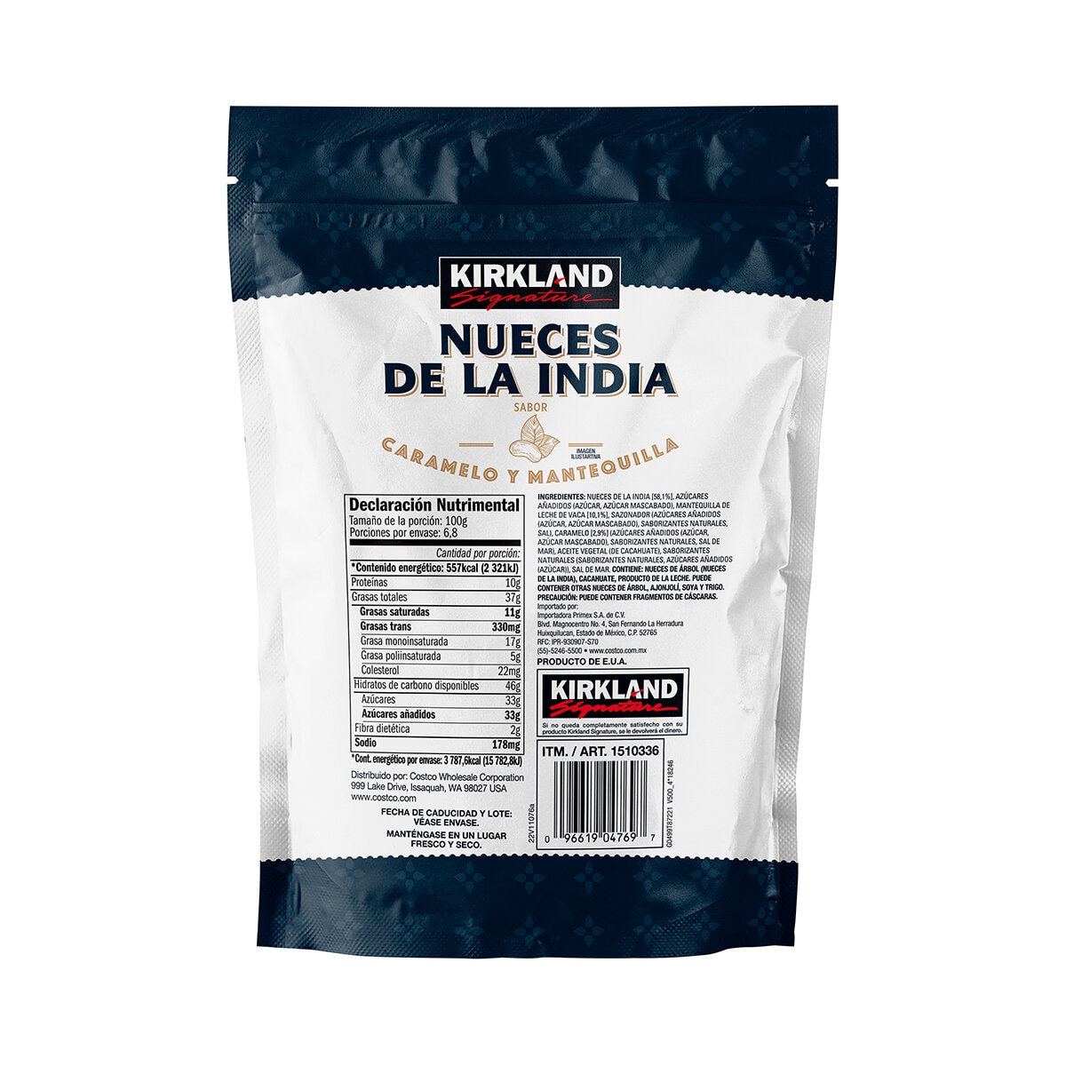 Kirkland Signature Nueces de la India Sabor Caramelo y Mantequilla 680 g