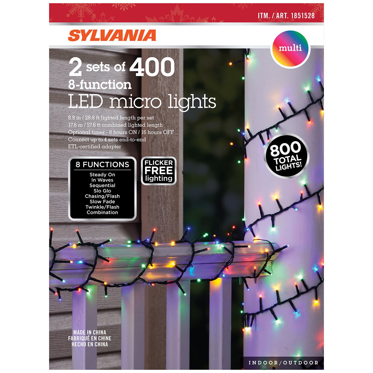 Serie Navideña de 400 Luces LED, 2 Pzas