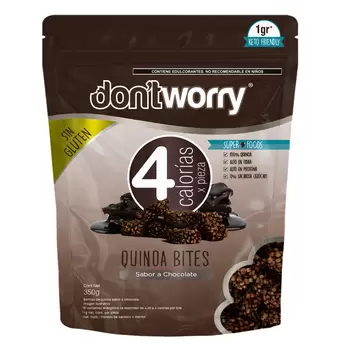 Don't Worry Quinoa Bites Sabor Chocolate sin Gluten 350 g