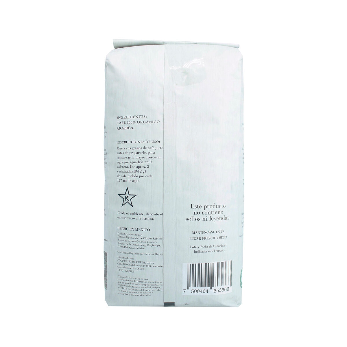 ﻿The Coffee Farmer’s Co-op Café Espresso 100% Orgánico Tostado Oscuro Grano Entero 1 kg