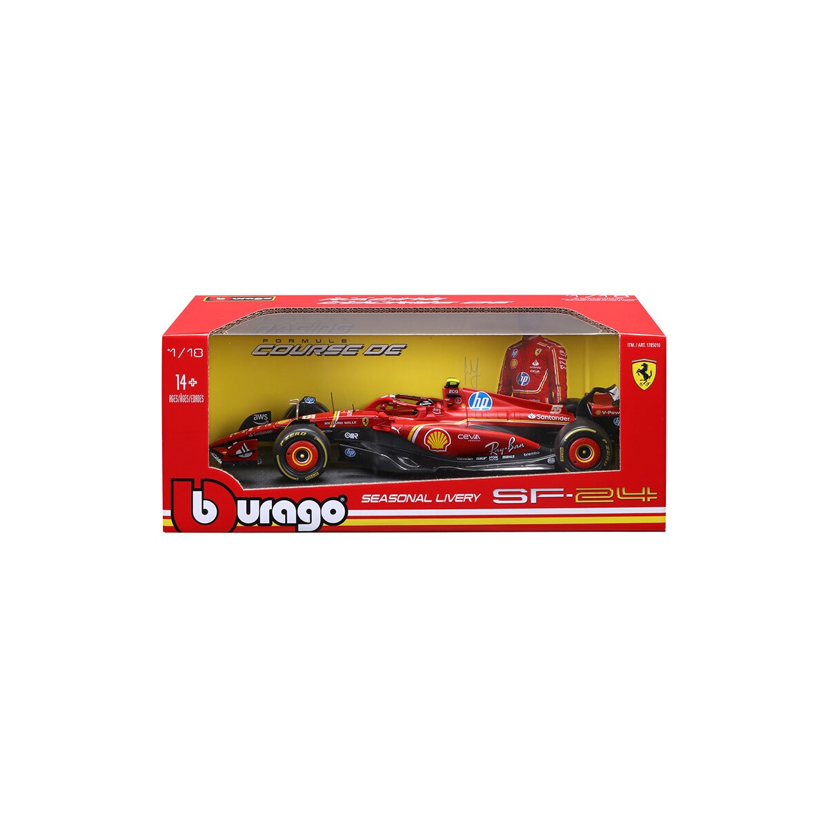 Bburago Auto F1 de Colección Escala 1:18, Ferrari #55 Season