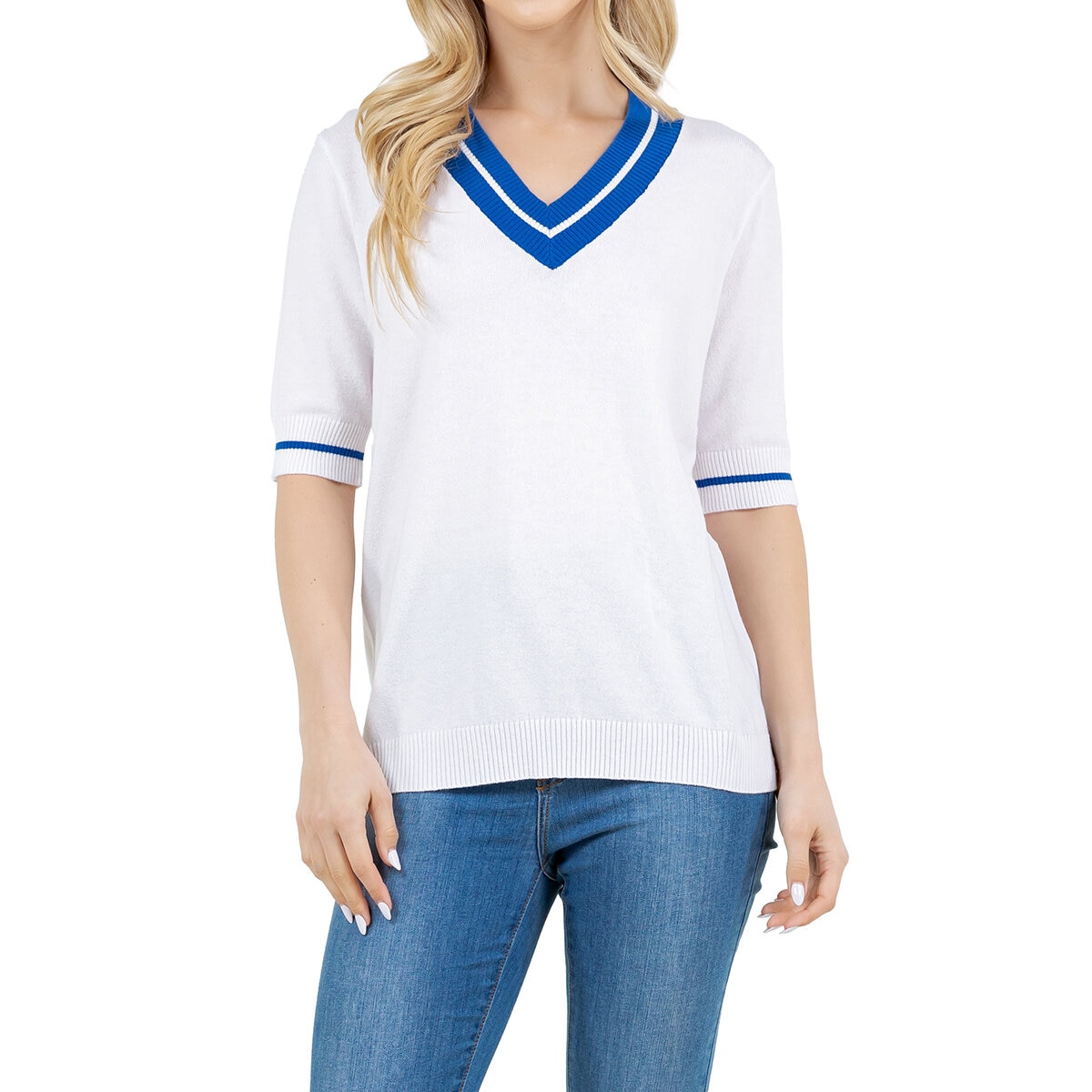 Cristina B Suéter para Dama Blanco Chica