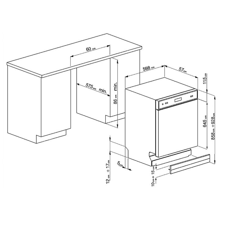 Smeg Lavavajillas 60cm 13 Servicios de Empotre