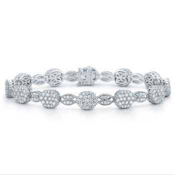 5.15ctw, Pulsera de Diamantes, 18.42cm,  Oro Blanco de 14kt