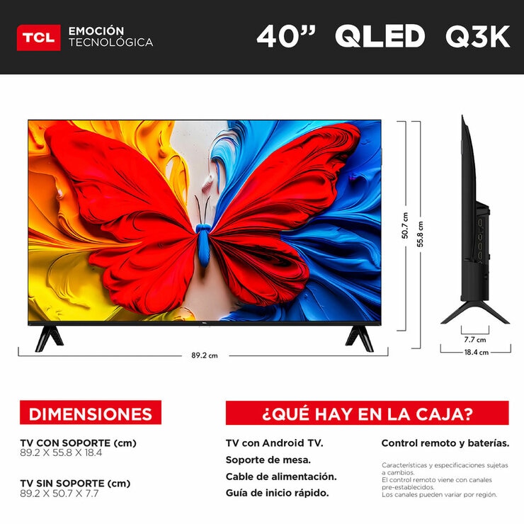 TCL Pantalla 40" QLED FHD Android TV