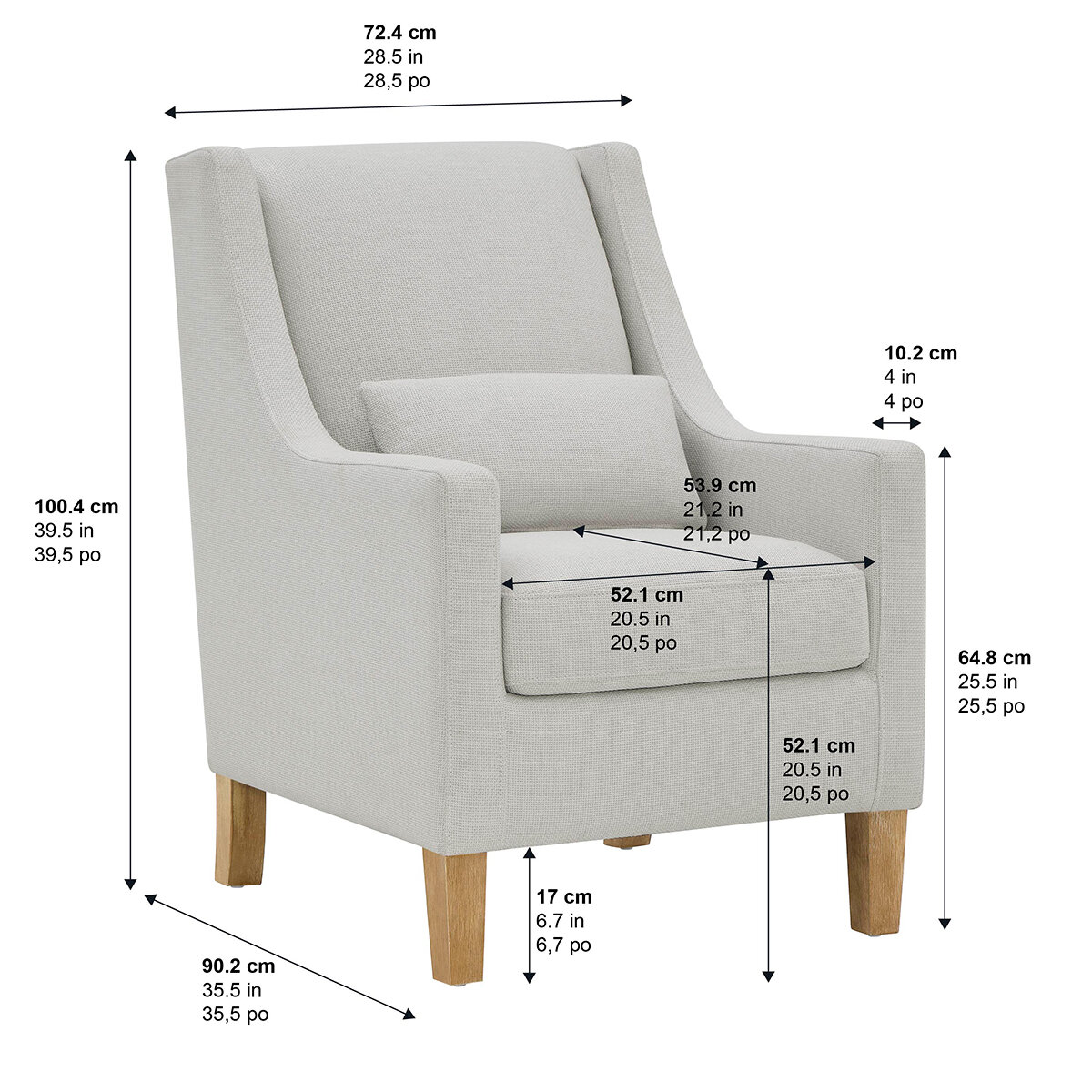 True Innovations, Silla Decorativa de Tela True Innovations, Silla Decorativa de Tela