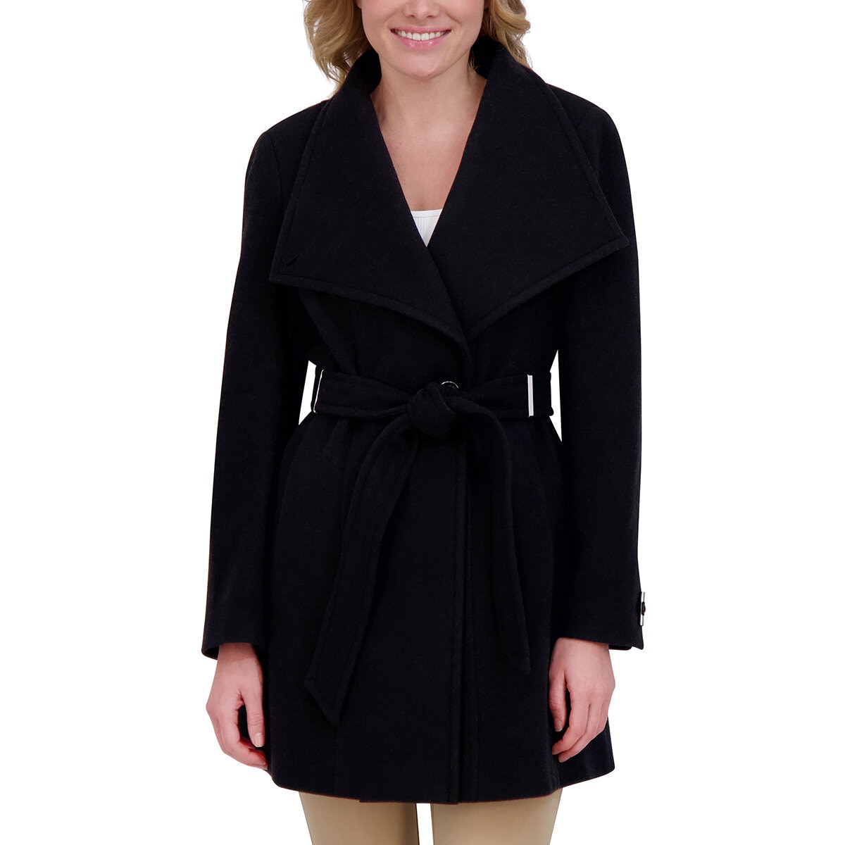 DKNY Abrigo para Dama Negro Chica