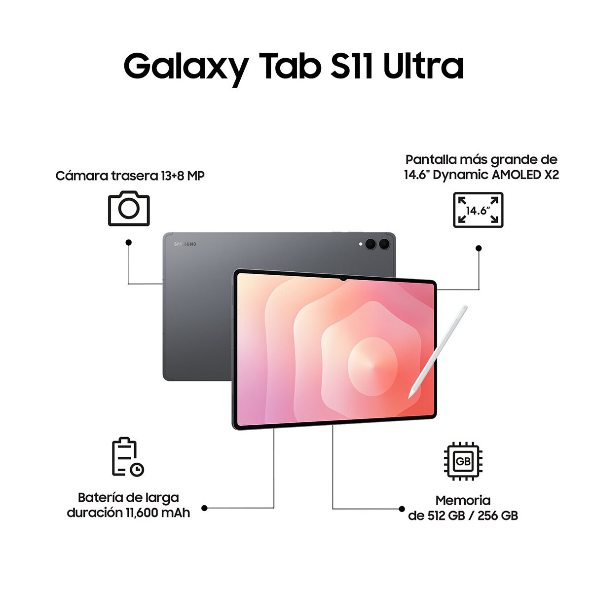 Samsung Galaxy Tab S11 Ultra 256GB Gris