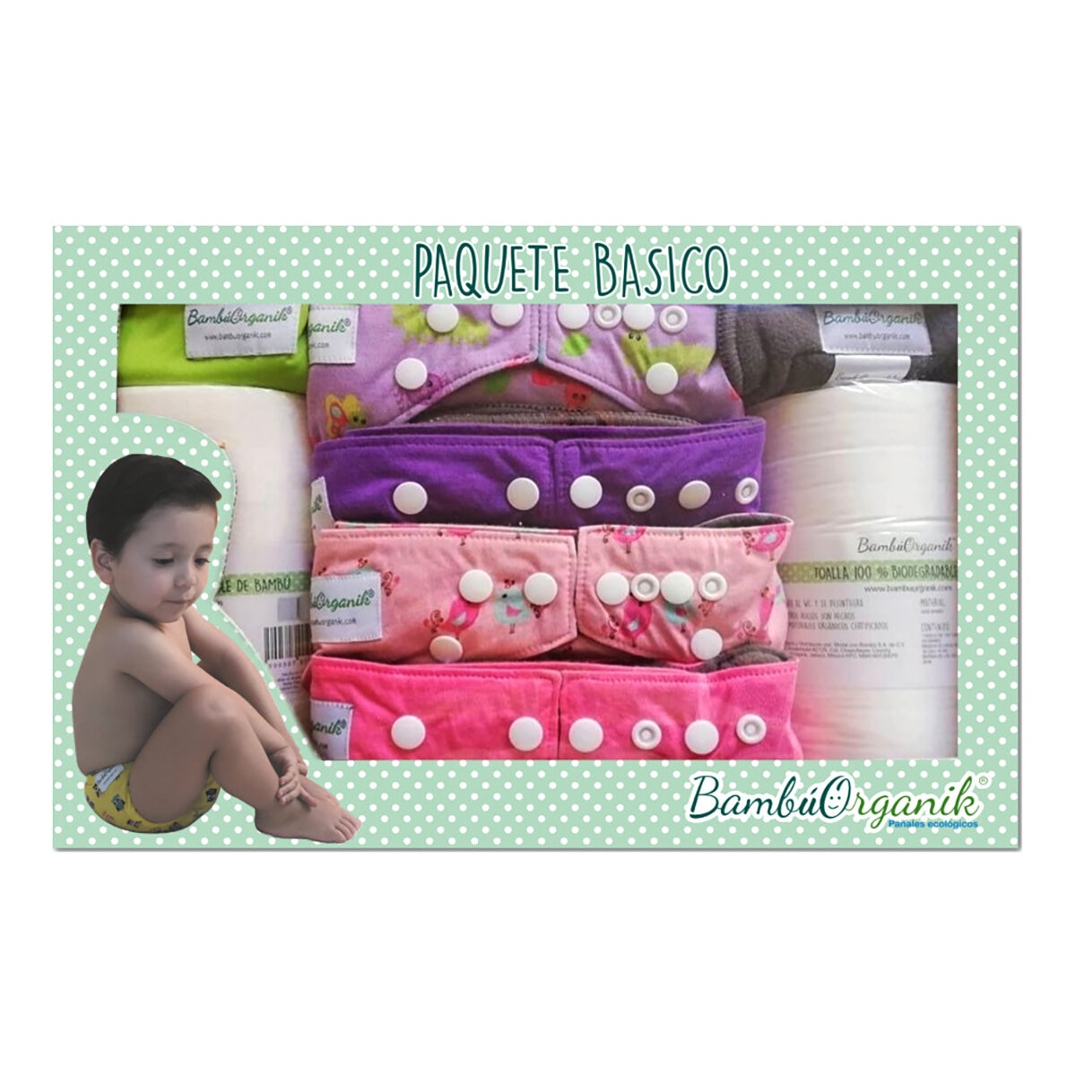 Bambú Organik Kit de Pañales de Bambú Niña