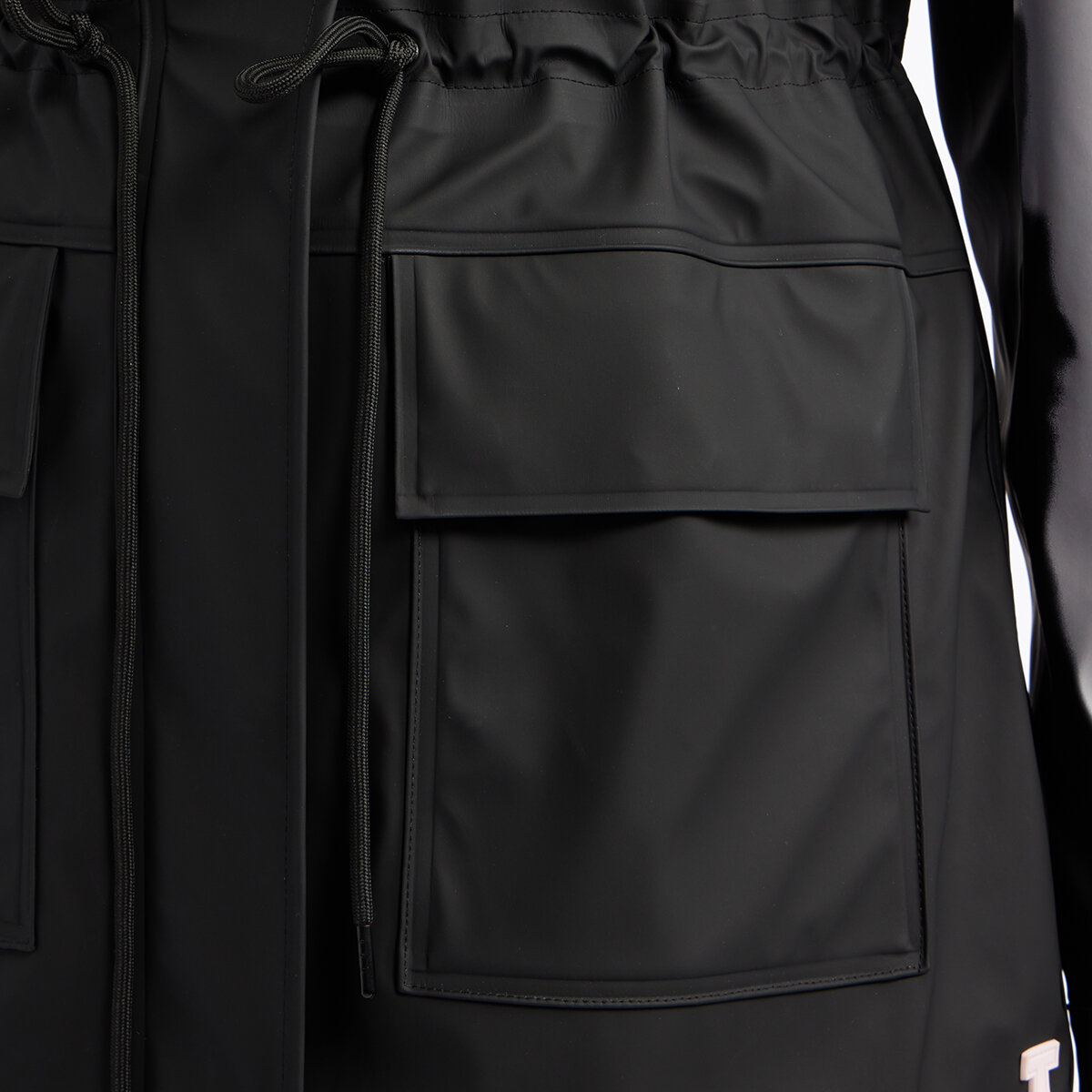 Teddi Rose Chamarra impermeable para Dama Negro Mediana