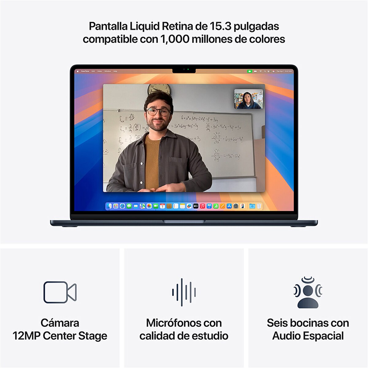 Apple MacBook Air 15" Chip M4 256GB Medianoche CPU de 10 núcleos GPU de 10 núcleos Memoria unificada de 16GB