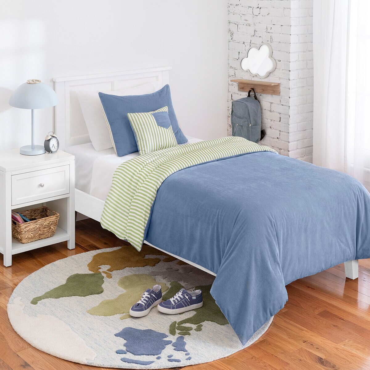 Martha Stewart, Juego de Cama Individual 3 piezas, Corduroy