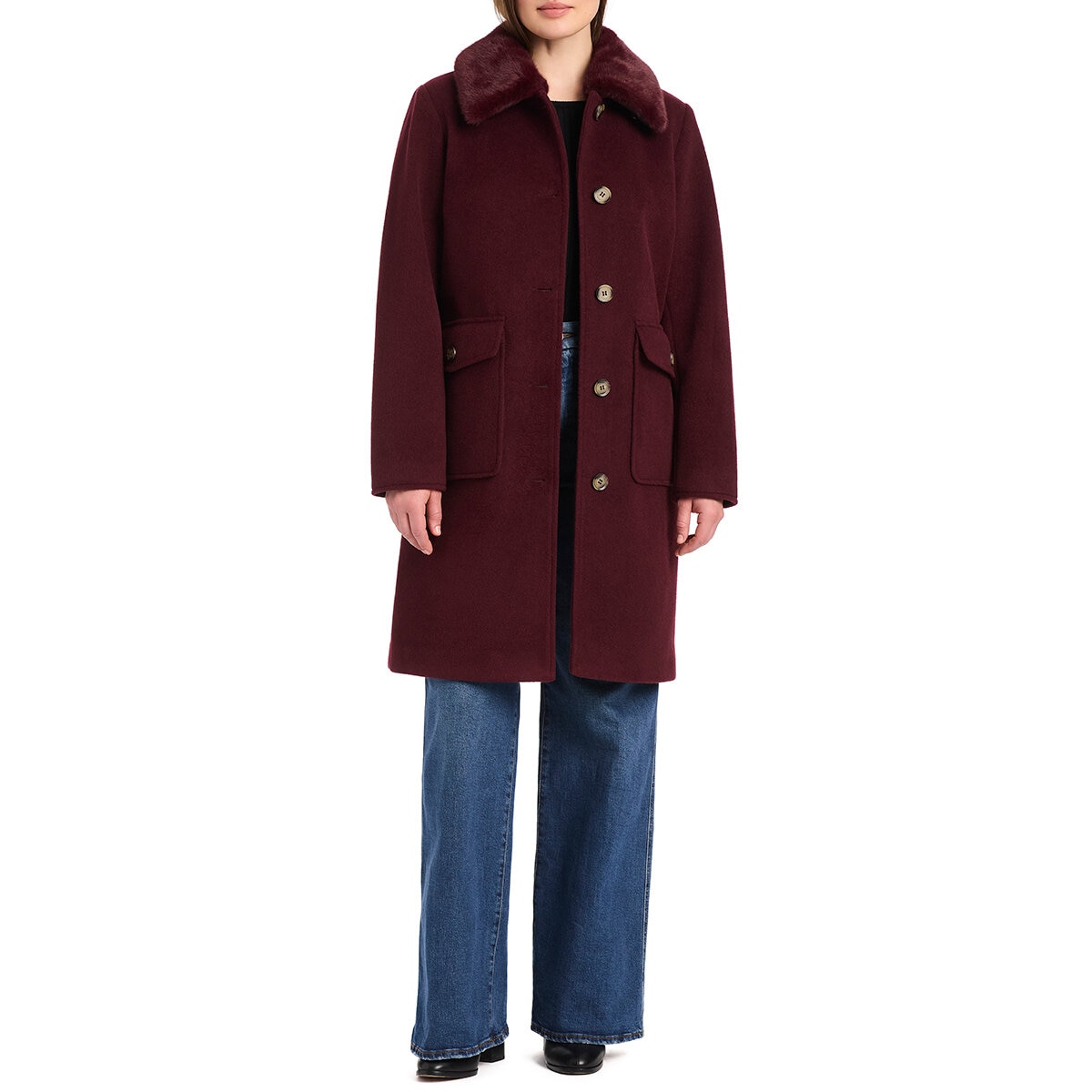 Vince Camuto Abrigo para Dama Vino Extra Chica
