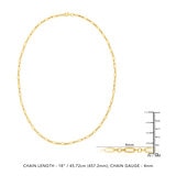 Cadena para Dama, 45.72cm, Enlace Ovalado, Oro Amarillo 14K