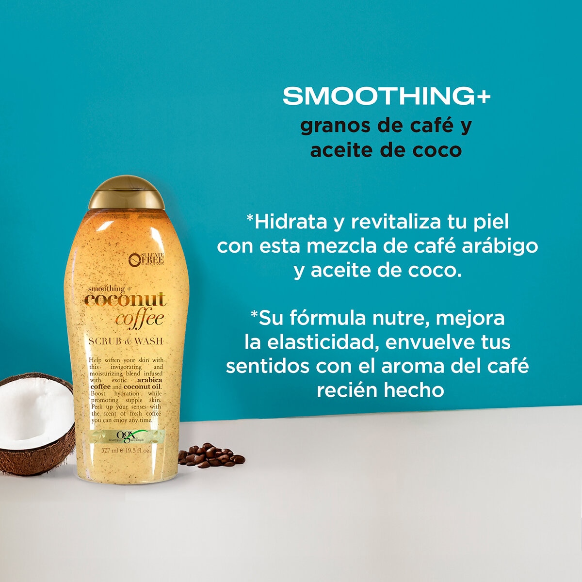 Ogx Body Wash y Exfoliante, 3 pzas