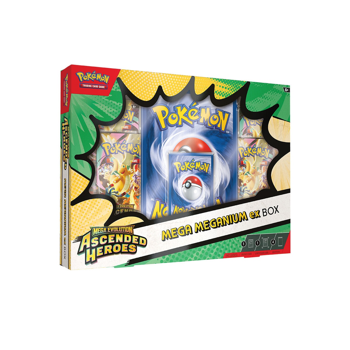 Mega Evolution Pokémon Ascended Heroes, Juego de Cartas Coleccionables, Mega Embroar ex BOX/ Mega Meganium ex BOX Mega Evolution Pokémon Ascended Heroes, Juego de Cartas Coleccionables, Mega Embroar ex BOX/ Mega Meganium ex BOX