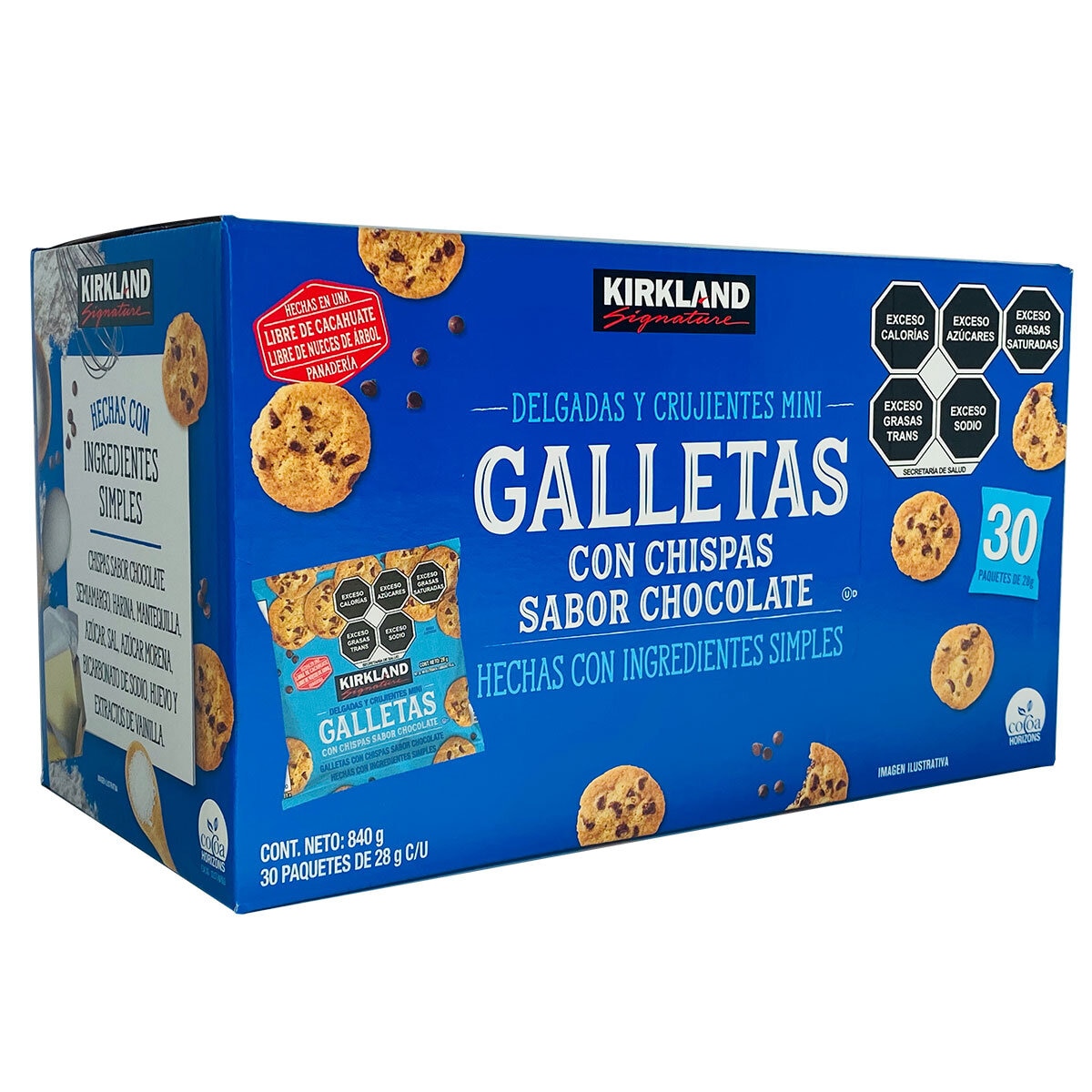 Kirkland Signature Galletas Mini con Chispas de Chocolate 30 pzas de 28 g