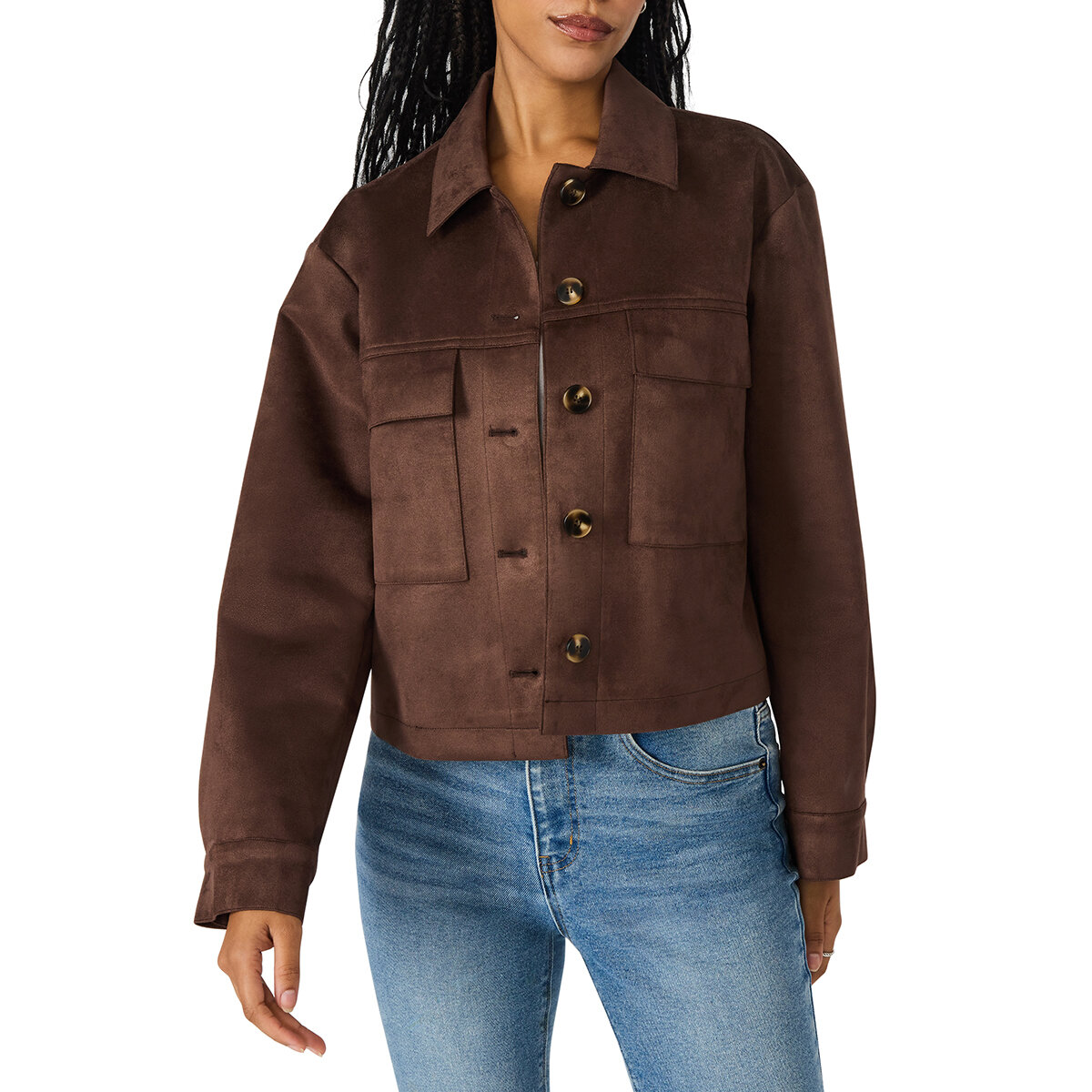 Steve Madden Chamarra tipo gamuza para Dama Café Mediana Steve Madden Chamarra tipo gamuza para Dama Café Mediana