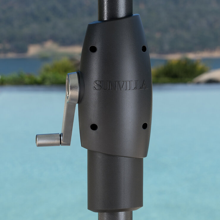 SunVilla, Sombrilla Redonda de 3m con Luz Solar LED, Color Azul