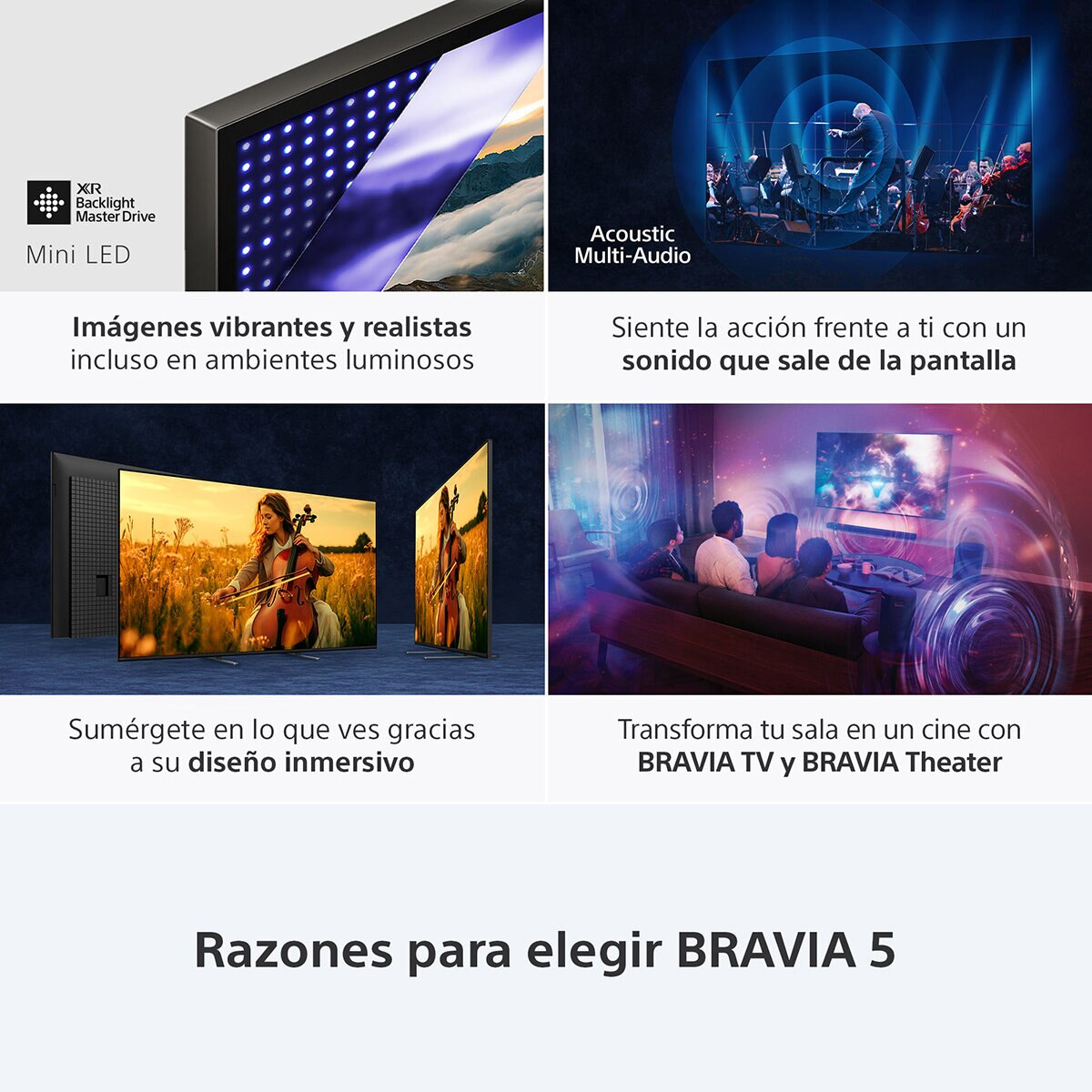 Sony Pantalla 85" BRAVIA 5 Miniled 4K Google TV