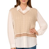 Adrianna Papell Chaleco con Blusa Simulada para Dama Varias Tallas y Colores
