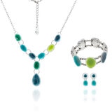 Tropicart, Juego de Collar, Aretes y Pulsera en Tonos Azules