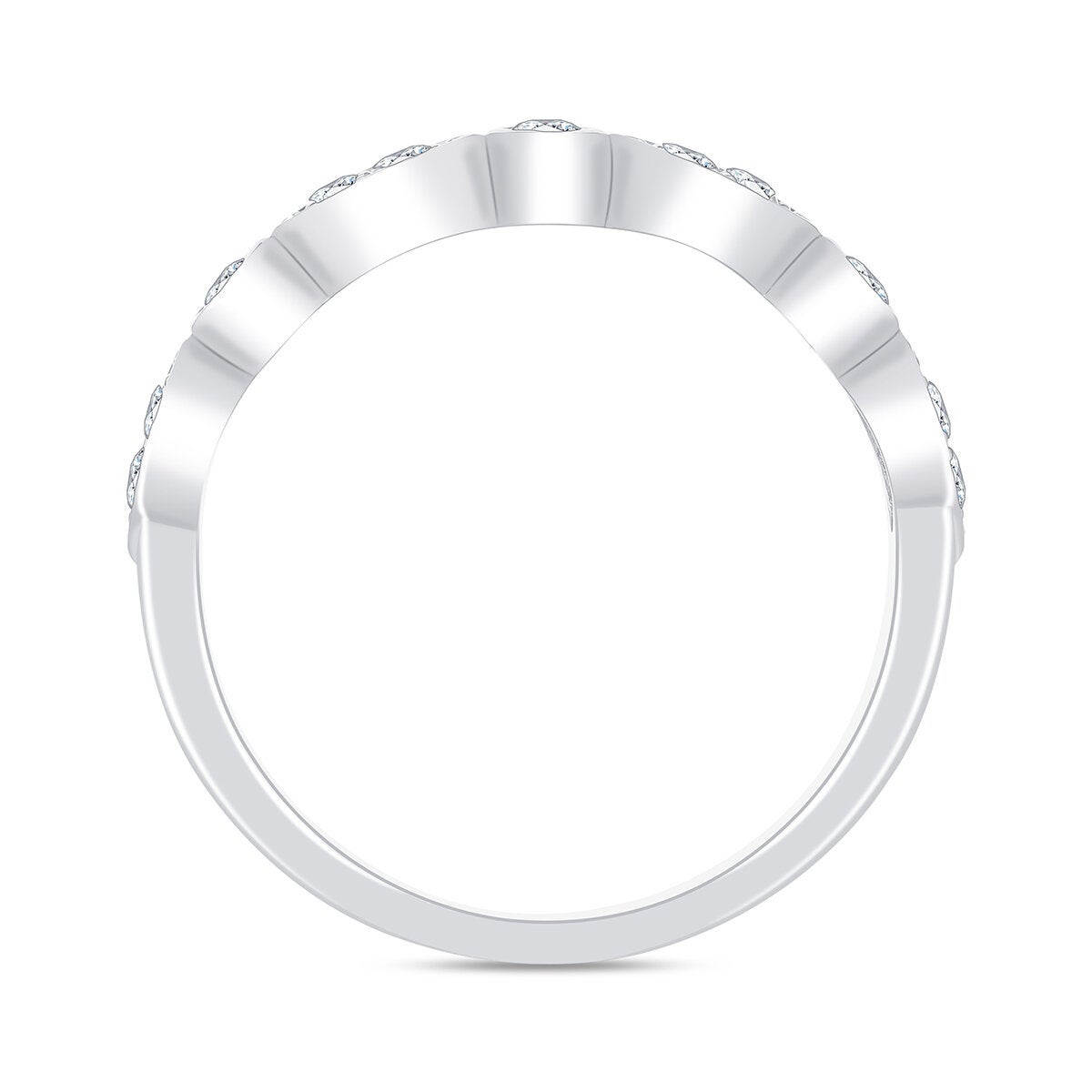 Anillo de Diamantes, 0.23 ct, Oro Blanco 14K