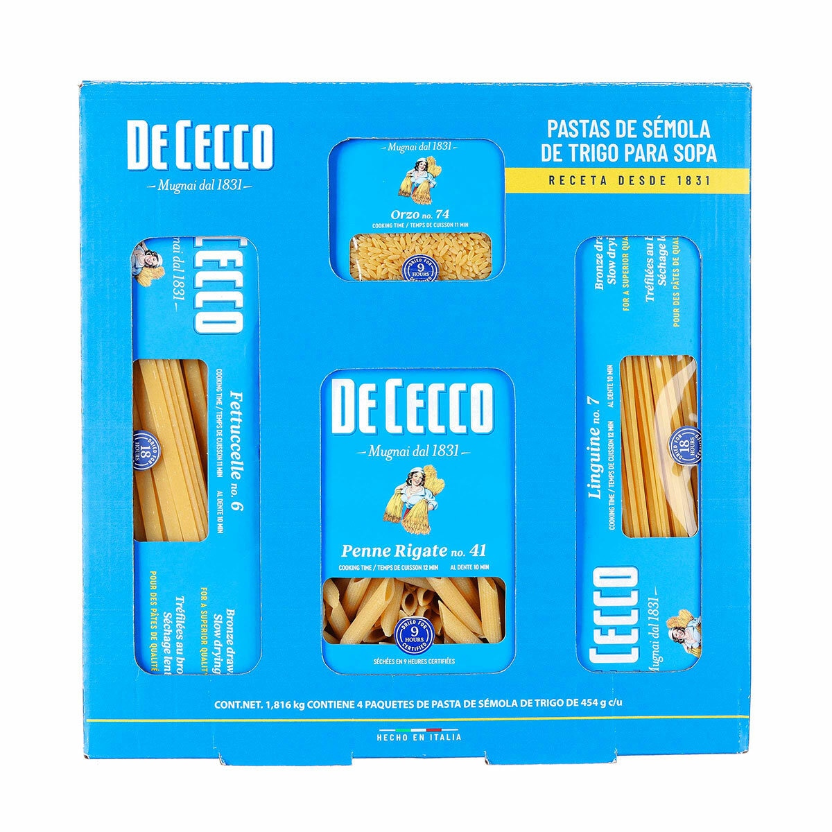 De Cecco Pastas Surtidas 4/454 gr De Cecco Pastas Surtidas 4/454 gr